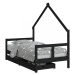 Detská domčeková posteľ so šuplíkmi Dekorhome 80 x 160 cm,Detská domčeková posteľ so šuplíkmi De