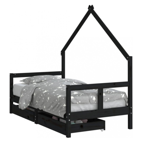 Detská domčeková posteľ so šuplíkmi Dekorhome 80 x 160 cm,Detská domčeková posteľ so šuplíkmi De vidaXL
