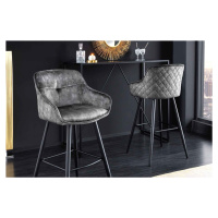 LuxD Dizajnová barová stolička Natasha sivý zamat