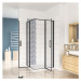 H K - Štvorcový sprchovací kút BLACK SAFIR R101, 100x100, s dvomi jednokrídlovými dverami s pevn