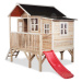 Domček cédrový na pilieroch Loft 350 Natural Exit Toys veľký s vodeodolnou strechou a šmykľavkou