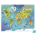 Janod Puzzle Mapa sveta v kufríku 100 ks