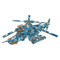 Woodcraft Drevené 3D puzzle Bojový vrtuľník Black shark
