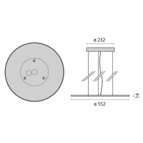 LED závesné svetlo FL Round 555 PL MP on/off 840