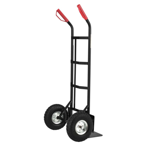 Juskys Ručný vozík Basic čierna s červenými rúčkami