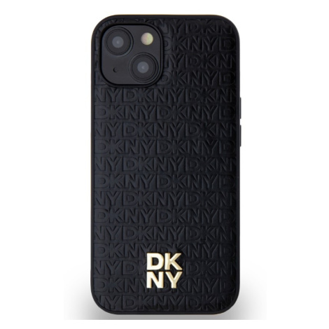 DKNY PU Leather Repeat Pattern Stack Logo Magsafe Apple iPhone 14 DKHMP14SPSHRPSK Black