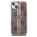 Guess IML 4G Gold Stripe Zadný Kryt pre iPhone 15 Brown