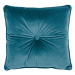 Modrý vankúš Tiseco Home Studio Velvet Button, 45 x 45 cm
