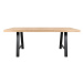 Sconto Jedálenský stôl AMAYA AN dub/kov, šírka 180 cm, prírodná hrana