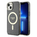 Kryt Guess iPhone 14 6.1" black hardcase Glitter Gold MagSafe (GUHMP14SHCMCGK)