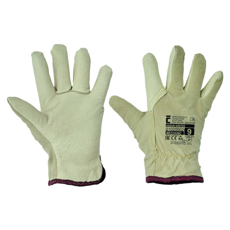 Zimné kožené pracovné rukavice Heron Červa
