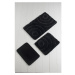 Čierne kúpeľňové predložky v súprave 3 ks 100x60 cm Wave – Foutastic