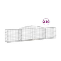 vidaXL Oblúkové gabionové koše 10 ks 400x50x80/100 cm pozinkov. železo
