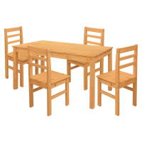 Jedálenský stôl 11164V + 4 stoličky 1221V TORINO vosk