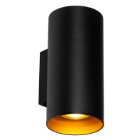 Dizajnová nástenná lampa čierna so zlatom - Sab