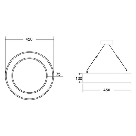 BRUMBERG Biro Circle Ring10 Ø 45cm hore/dole CA čierna 3000 K