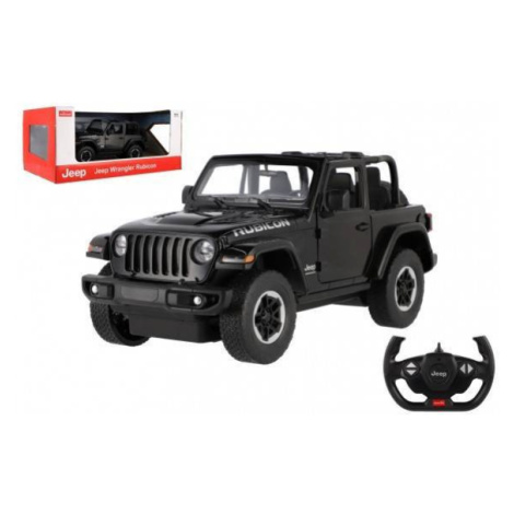 Auto RC Jeep Wrangler Rubicon čierny plast 29cm 2,4GHz na diaľk. ovl. na batérie v krabici 44x19