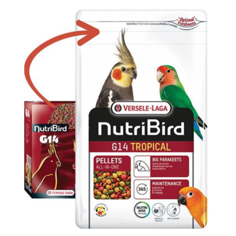 Versele Laga NutriBird G14 Tropical - pre stredne veľké papagáje 1kg