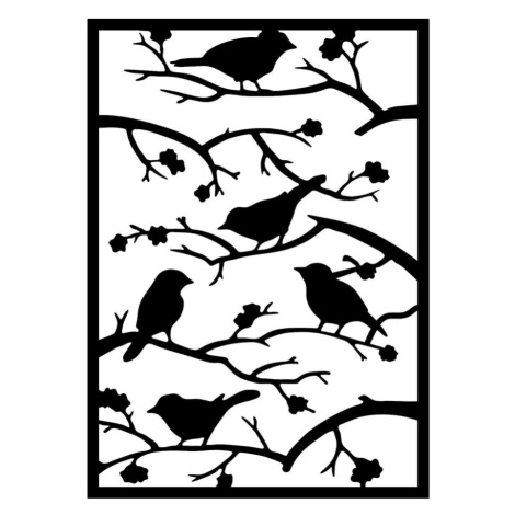 Kovová nástenná dekorácia 47x66 cm Branch &amp; Birds – Wallity
