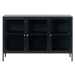 Čierna kovová vitrína 132x85 cm Carmel – Unique Furniture