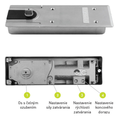 GZ - TS 500 NV 1-4 Podlahový samozatvárač podlahový samozatvárač TS 500 NV 1-4 s krytkou a bez a Geze