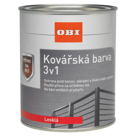 OBI Kováčska farba 3v1 lesklá čierna 750 ml