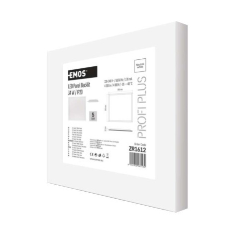 EMOS ZR1612 LED panel 60×60, štvorc. vstav. biely, 34W n.b.