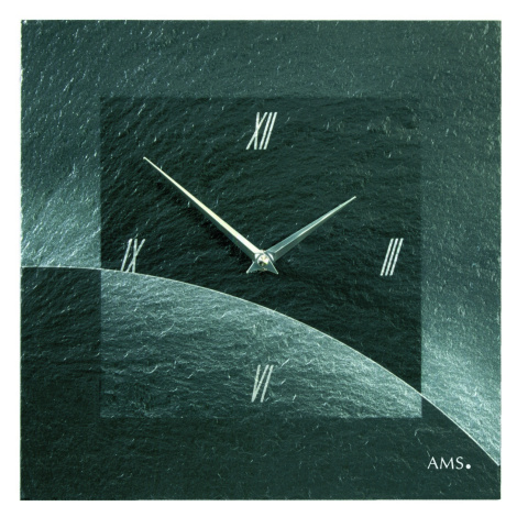 AMS 9518 dizajnové nástenné bridlicové hodiny, 30 x 30 cm