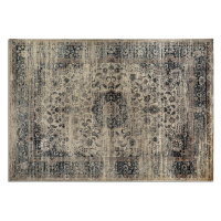Estila Orientálny obdĺžnikový koberec Samira z viskózy v odtieňoch hnedej s ornamentálnym zdoben