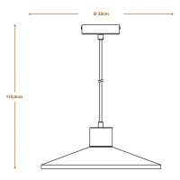 Závesné svetlo LEDVANCE Concrete Wood, Ø 32 cm, betón, sivá