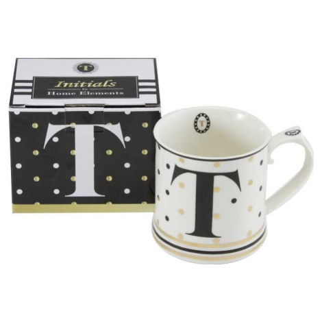 HOME ELEMENTS Porcelánový hrnček – Písmeno T