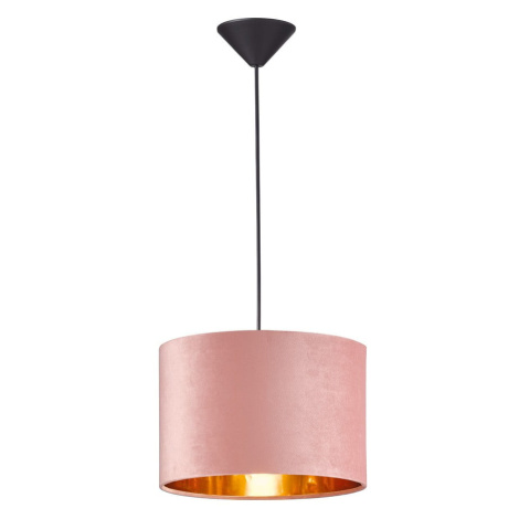 Ružové závesné svietidlo s textilným tienidlom Aura – Fischer & Honsel