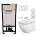 DEANTE Podstavný rám, pre závesné WC misy + SLIM tlačidlo bílé  + WC CERSANIT CLEANON CASPIA + S