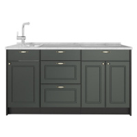 Vicco KUCHYNSKÝ BLOK Fame-Line, Zelený a zlatý vidiecky dom, 150 cm, AP Marble