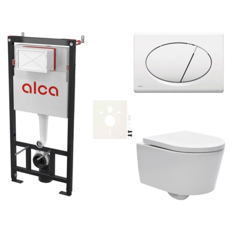 Cenově zvýhodněný závěsný WC set Alca do lehkých stěn / předstěnová montáž + WC SAT Brevis SIKOA