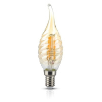 Žiarovka sviečková LED Filament E14 4W, 2200K, 350lm,  VT-1947 (V-TAC)