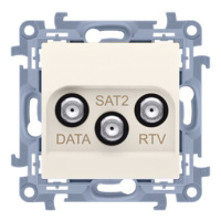 Anténna zásuvka RTV-DATA-SAT, tlm.:1,5dB, krémová