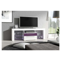 Expedo TV stolík STANLEY Plus, biela/fialový lesk