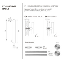 FT - MADLO kód 840 40x20 mm UN ks CIM - čierna matná (FNO) 800 mm 40x20 mm
