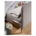 Sivá polstrovaná posteľ Kave Home Lydia, 90 x 190 cm