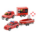2-Play hasičské autá CZ 13cm kov s prívesom a vozíkom na batérie so svetlom a zvukom