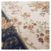 domtextilu.sk Kvalitný krémovo modrý koberec s motívom kvetov 40992-187499
