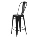 Barová stolička Paris Back čierna inšpirovaná Tolix