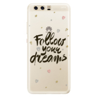 Silikónové puzdro iSaprio - Follow Your Dreams - black - Huawei P10