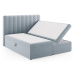 Svetlomodrá boxspring posteľ s úložným priestorom 180x200 cm Gina – Milo Casa
