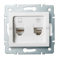 LOGI Zásuvka dátová-telefónna RJ45Cat 5e + RJ11 Biela