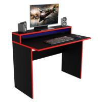 Expedo Počítačový herný stôl KADET + LED, 100x86x50, čierna