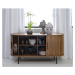 Hnedá nízka komoda v dekore duba 140x76 cm Nola – Unique Furniture
