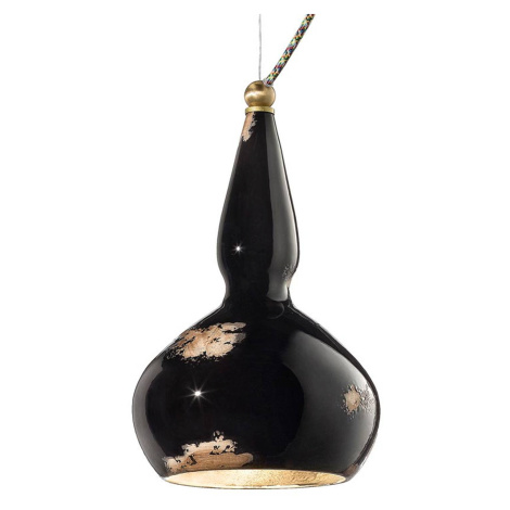 Vintage závesná lampa Ginevra v čiernej farbe Ferro Luce