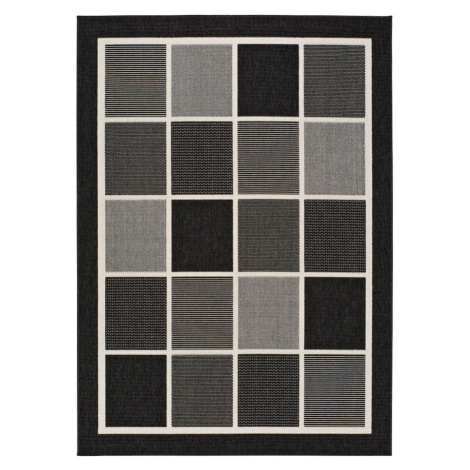 Čierno-sivý vonkajší koberec Universal Nicol Squares, 120 x 170 cm